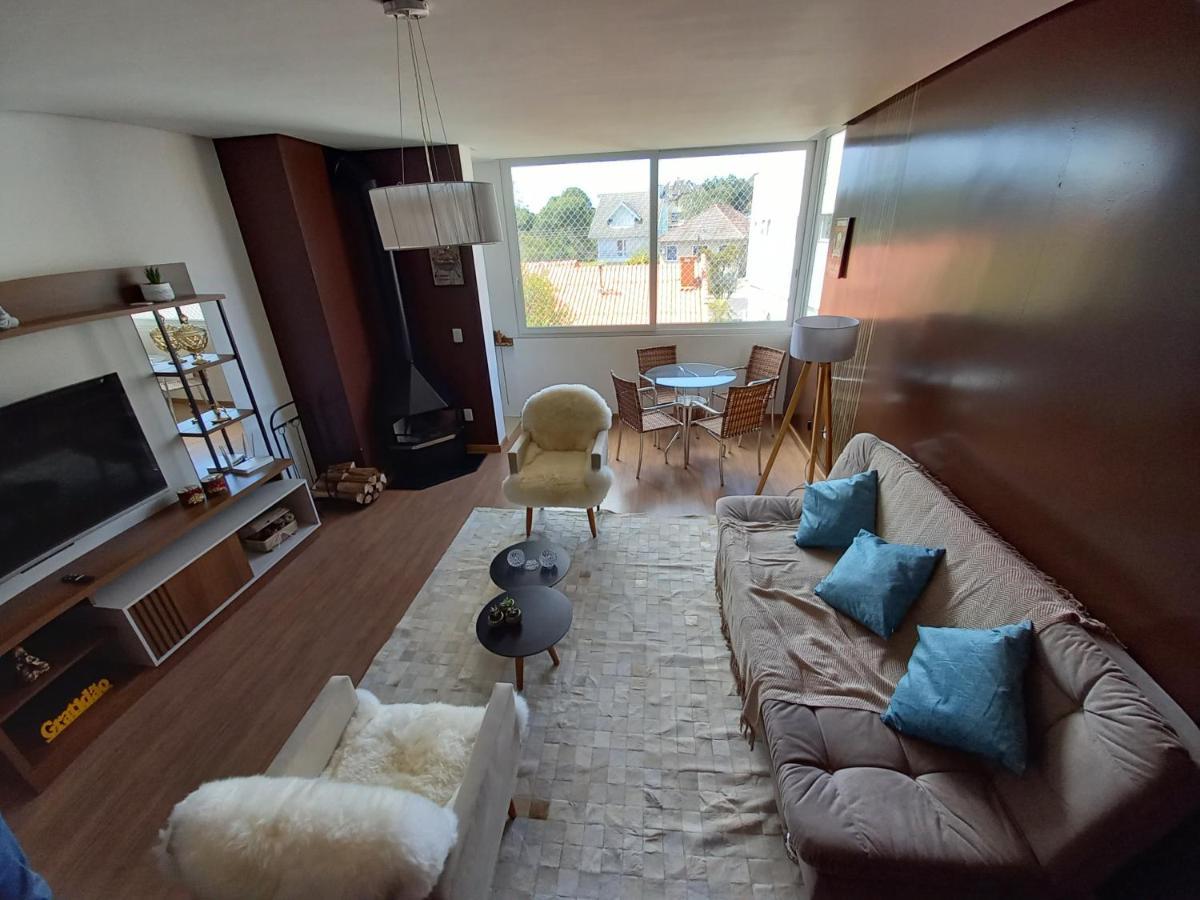 Gramado - Apartamento Aconchegante Com Lareira E Churrasqueira Экстерьер фото